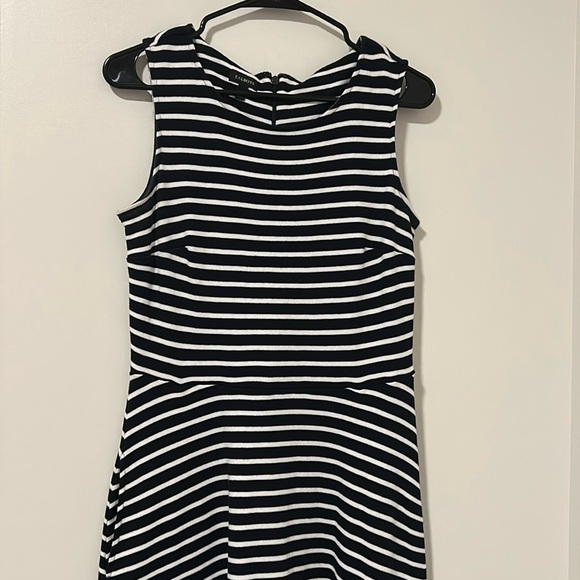 Talbots 100% Cotton Navy Blue and White Striped Dress  Coastal Size Small - Picture 1 of 6